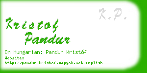 kristof pandur business card